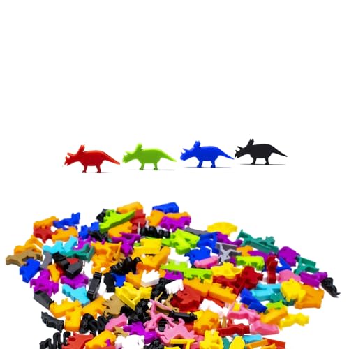 BoardGameSet 10 Stück Meeple Triceratops Dino Figuren: Upgrade oder Ersatz von Brettspielstücken, Leder von BoardGameSet