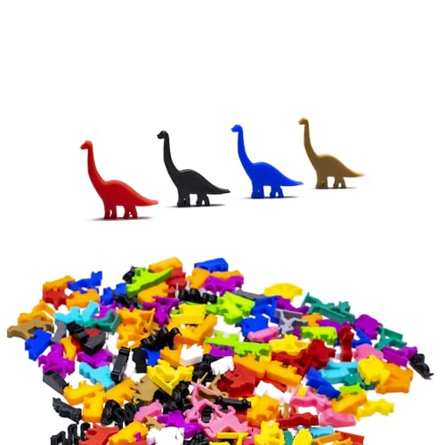 BoardGameSet 10 stücke Brachiosaurus Dino Meeple Figuren - Upgrade für Brettspiele oder als Ersatz, weiß von BoardGameSet