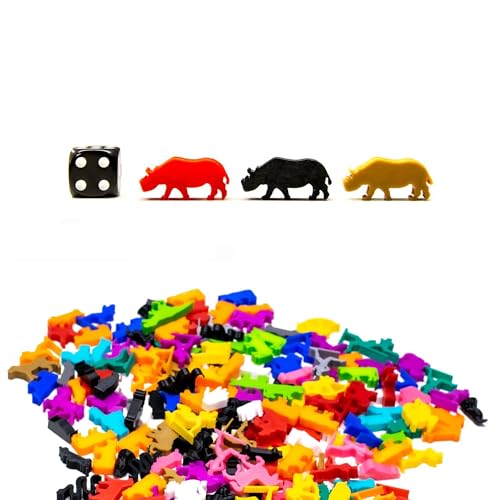 BoardGameSet 10 stücke Ersetzen oder Aufwerten Meeple Nashorn Figuren - Ideale Spielstein für Brettspiele, braun von BoardGameSet