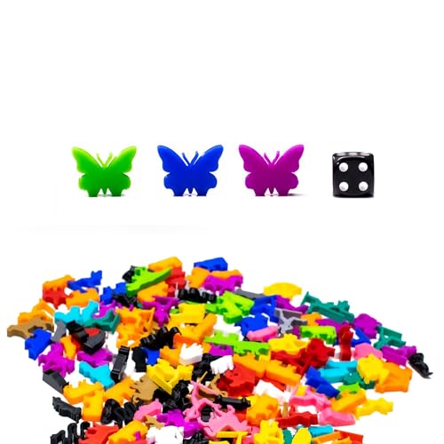 BoardGameSet 10 stücke Meeple Schmetterling Figuren | Holz Meeple & Brettspiel Erweiterung, schwarz von BoardGameSet