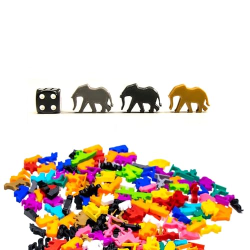 BoardGameSet 10 stücke Meeple Elephant Figuren für Brettspiel-Ersatzteile und Upgrade, lila von BoardGameSet