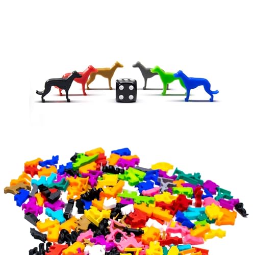 BoardGameSet 10 stücke Meeple Greyhound Hundefiguren | Brettspielfiguren Zubehör Meeples, rosa von BoardGameSet