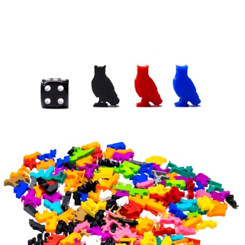 BoardGameSet 10 stücke Meeple Owl Figuren | Board Game Pieces Zubehör Meeples, grau von BoardGameSet