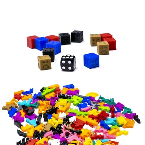 BoardGameSet 10 stücke Smiley Cube 12mm - Traurig | Miniaturen für Brettspiele, hellblau von BoardGameSet