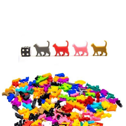 BoardGameSet 10 stücke Upgrade Kit mit Meeple Katzen Figuren für Brettspiel - Ersatz oder Erweiterung, rot von BoardGameSet