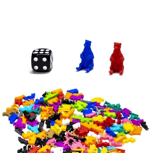 BoardGameSet 100 stücke Bärenfiguren | Brettspiel Figuren und Meeples für Brettspiel Zubehör Tabletop RPGs Ersatzspielsteine DND, Haut von BoardGameSet