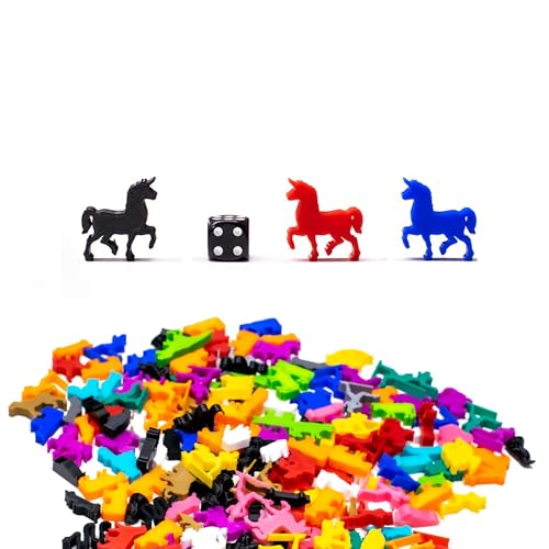 BoardGameSet 100 stücke Einhorn Meeple Figuren - Aufrüsten oder Ersetzen von Brettspiel Teilen, hellblau von BoardGameSet