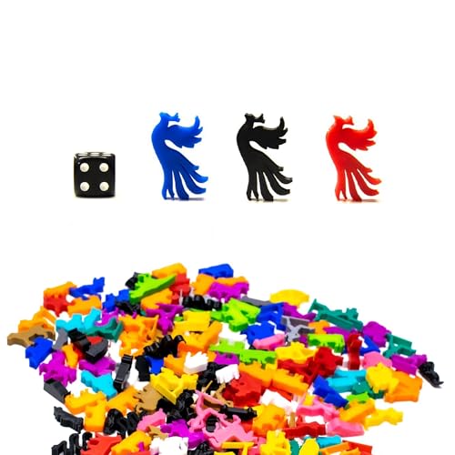 BoardGameSet 100 stücke Meeple Phoenix Figuren | Rüste Dein Brettspiel auf mit Miniaturen Meeples Brettspiel Zubehör Ersatzspielsteinen, grün von BoardGameSet