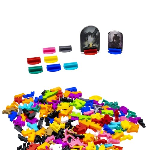 BoardGameSet 100 stücke Flexible Plastic Stands: Flexibler Kunststoffständer | Brettspiel Zubehör & Meeple Figuren, dunkelgrün von BoardGameSet