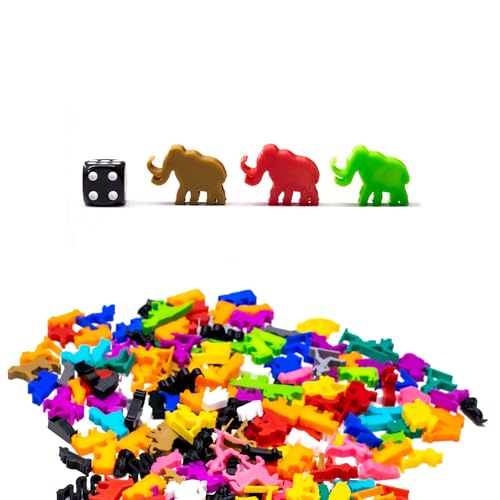 BoardGameSet 100 stücke Meeple Mammoth Figuren | Miniatur Meeples und Spielsteine für Brettspiele Brettspiel Zubehör Tabletop RPGs DND, Haut von BoardGameSet