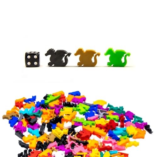 BoardGameSet 100 stücke Meeple Dragon Figuren | Board Game Pieces Zubehör Meeples, Haut von BoardGameSet