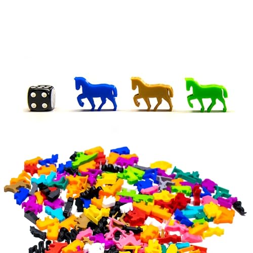 BoardGameSet 100 stücke Meeple Horse Figuren | Brettspielfiguren Zubehör Meeples, hellblau von BoardGameSet