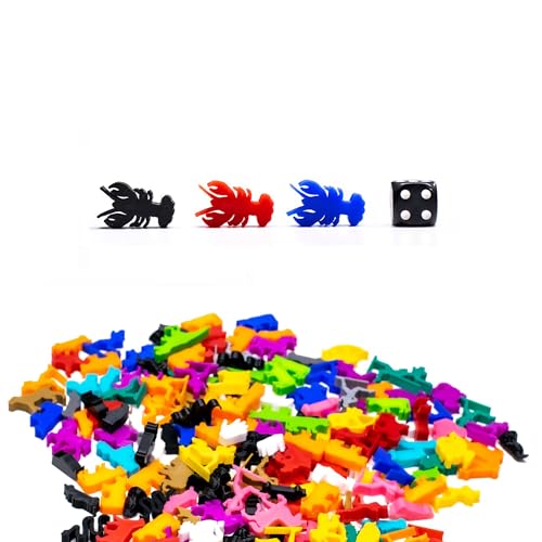 BoardGameSet 100 stücke Meeple Lobster Figuren | Rüste Dein Brettspiel auf mit Miniaturen Meeples Brettspiel Zubehör Ersatzspielsteinen, dunkelgrün von BoardGameSet