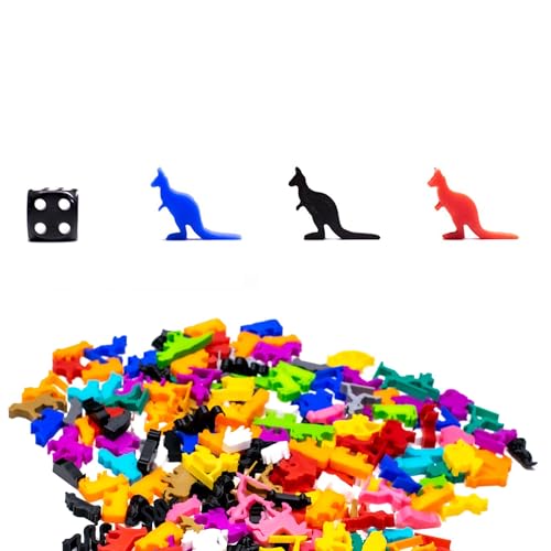 BoardGameSet 100 stücke Meeple Känguru Figuren | Rüste Dein Brettspiel auf mit Miniaturen Meeples Brettspiel Zubehör Ersatzspielsteinen, zufällig von BoardGameSet