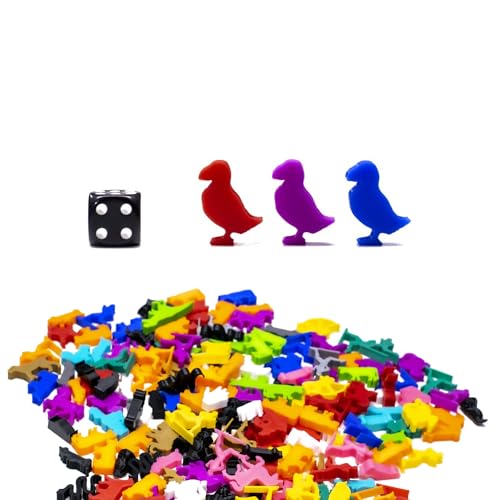 BoardGameSet 100 stücke BoardGameSet 100 stücke Meeple Puffin Spielstein Figurenset zur Aufwertung von Brettspielen oder Austausch | Brettspiel Zubehör & Meeple Figuren, blau von BoardGameSet