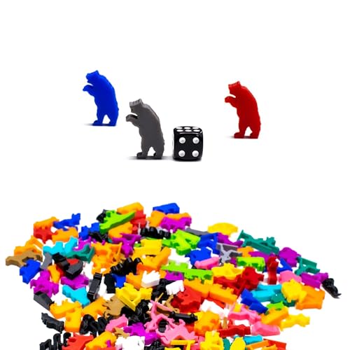 BoardGameSet 100 stücke Meeple Stehender Bär Figuren | Brettspielfiguren Zubehör Meeples, schwarz von BoardGameSet