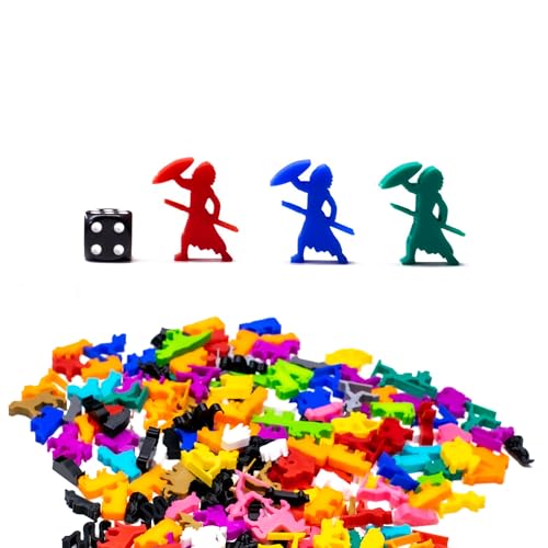 BoardGameSet 5 stücke Meeple Figuren im amerikanischen Indianer-Design zur Aufwertung oder Ersatz von Brettspiel Teilen, gelb von BoardGameSet