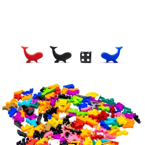 BoardGameSet 50 stücke Meeple Whale Figuren | Board Game Pieces Zubehör Meeples, hellblau von BoardGameSet