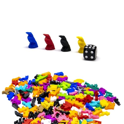 BoardGameSet 50 stücke Raben Vogel Figuren | Brettspiel Zubehör und Meeples Miniaturen für Strategiespiele RPGs Ersatzspielsteine, braun von BoardGameSet