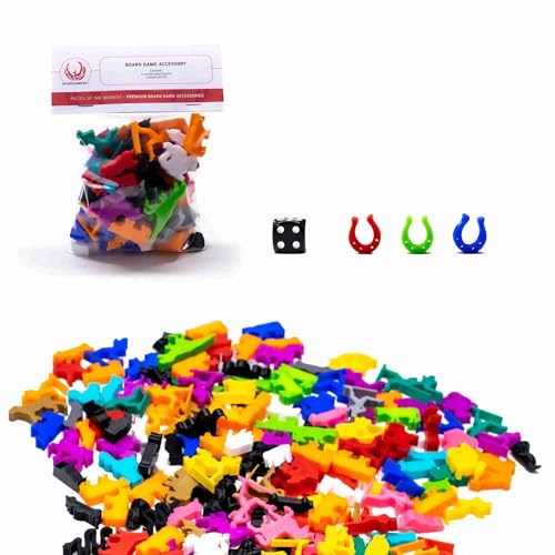 BoardGameSet | 5PCS Hufeisenfiguren | Brettspielteile Meeples, Weiß von BoardGameSet