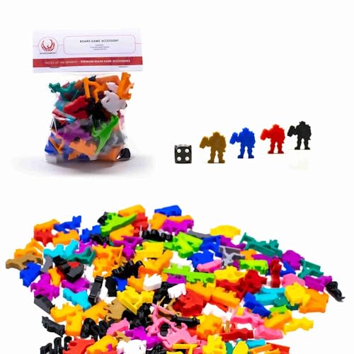 BoardGameSet | 5PCS Ork-Arbeiterfiguren mit Hammer | Brettspielteile Meeples, Lila von BoardGameSet