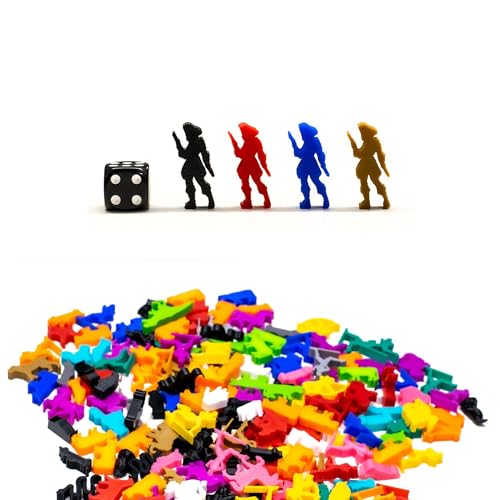 BoardGameSet | 5PCS Piratenmädchen mit Pistolenfiguren | Brettspielteile Zubehör Meeples, Orange von BoardGameSet