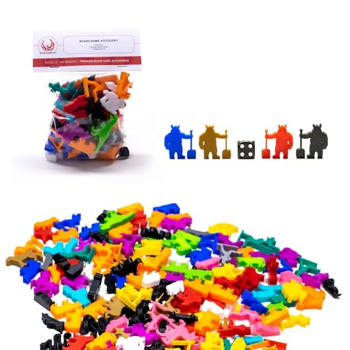 BoardGameSet | 5PCS Zwergenarbeiter mit Schaufelfiguren | Brettspielteile Zubehör Meeples, Pink von BoardGameSet