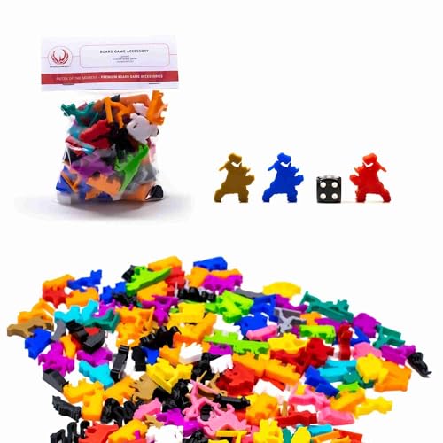 BoardGameSet | 5PCS Zwergenkriegerfiguren | Brettspielteile Meeples, Schwarz von BoardGameSet