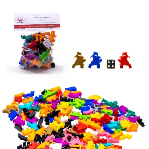 BoardGameSet | 5PCS Zwergenkriegerfiguren | Brettspielteile Meeples, Weiß von BoardGameSet