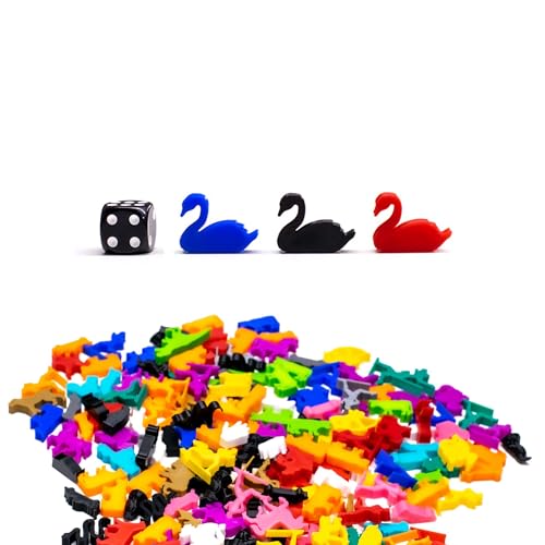 BoardGameSet Meeple Swan-Figuren, Brettspiel-Zubehör, Meeples, Schwarz, 100 Stück von BoardGameSet