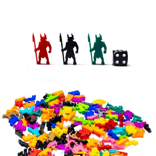 BoardGameSet 25 stücke Meeple Minotaur Figuren | Spielerfiguren & Miniaturen für Brettspiele, schwarz von BoardGameSet