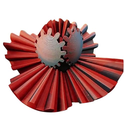 Gear Ball Fidget - 3D Gedruckt Gear Ball Gear Sphere Cube Fidget Spielzeug,3D Gedruckt Fidget Gear Ball für Stress & Angst Entspannend,Sensorische Fidget Spielzeug (Rot) von Boatwo