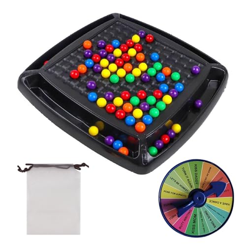 Intellectual Schachbrett-Dual Duel-Rainbow Ball Elimination Schachbrett Brettspiel-Pädagogisches Rainbow Bead Matching Game (28 × 28 cm) von Boatwo