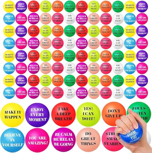 88 Stück Motivierende Stress Bälle Bunte Schaum Bälle Inspirierende Stress Linderung Bälle Zitate Stress Ball Packung Klein Stressabbau Bälle für Linderung Motivierend Ermutigend Erwachsene 88 Stück Motivierende Stress Bälle Bunte Schaum Bälle Inspirierende Stress Linderung Bälle Zitate Stress Ball Packung Klein Stressabbau Bälle für Linderung Motivierend Ermutigend Erwachsene von Boboeitody