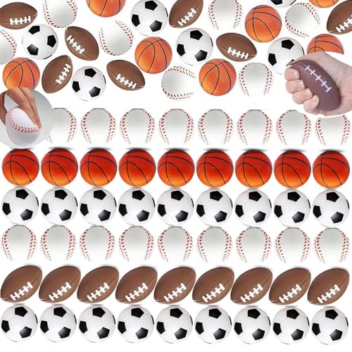 96Stück Schaumstoffbälle, 6-8.6cm Stress Bälle, Mini Sportbälle, Antistressball 4 Styles , Stressabbau-Ballspielzeug, für Angstlinderung, Kinder und Erwachsene für Party-Zubehör 96Stück Schaumstoffbälle, 6-8.6cm Stress Bälle, Mini Sportbälle, Antistressball 4 Styles , Stressabbau-Ballspielzeug, für Angstlinderung, Kinder und Erwachsene für Party-Zubehör von Boboeitody