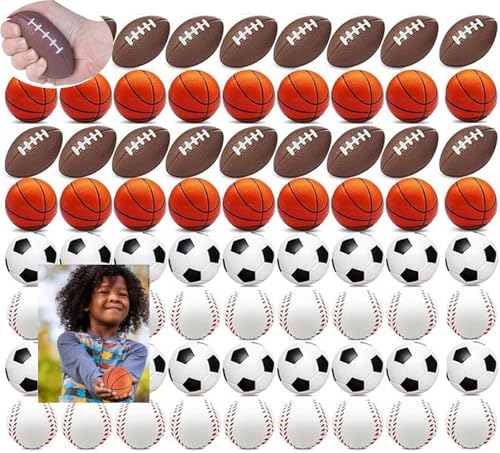Squeeze Toys,Mini Sportbälle, 4-104pcs Schaumstoffbälle, quetschbar, 5cm Mini-Schaumstoffbälle, Fußball, Basketball, Baseball, Rugby für Party-Zubehör Kinder&Erwachsene (5-5.5cm Mixed Ball, 88) Squeeze Toys,Mini Sportbälle, 4-104pcs Schaumstoffbälle, quetschbar, 5cm Mini-Schaumstoffbälle, Fußball, Basketball, Baseball, Rugby für Party-Zubehör Kinder&Erwachsene (5-5.5cm Mixed Ball, 88) von Boboeitody