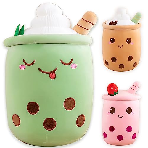 Bubble Tea Kuscheltier PlüSchtier XXL SüßE Kissen, Kawaii Bubble Tea Cup Plushie Stofftier Boba Teetasse PlüSch Spielzeug Deko (Grün,70cm) von Bobomon