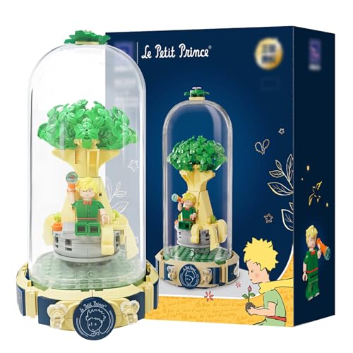 Baustein-Set Kleiner Prinz, Kleiner Prinz und Großer Baum Klemmbausteine, mit Transparenter Staubschutzhülle, Baustein-Geschenk für Muttertag, Weihnachten (Der kleine Prinz – der Beginn der Reise) von Bocguy