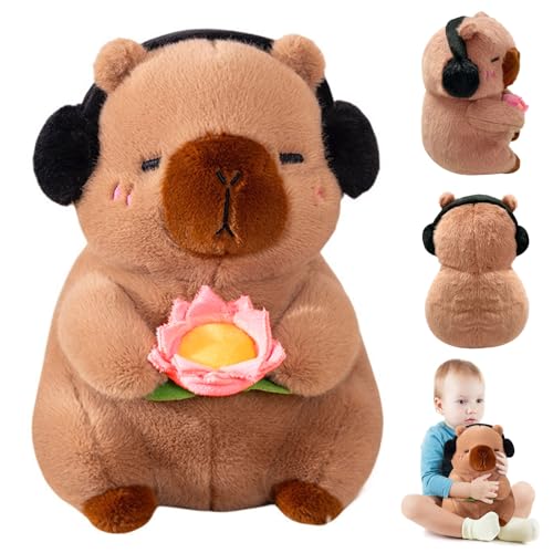 Bocguy 25cm Capybara Plüschtier, Capybara Kuscheltier, Niedlichen Capybara Plushies, Simulation Capybara Plüschtier Für Mädchen Und Jungen, Kinder Plüschtier von Bocguy