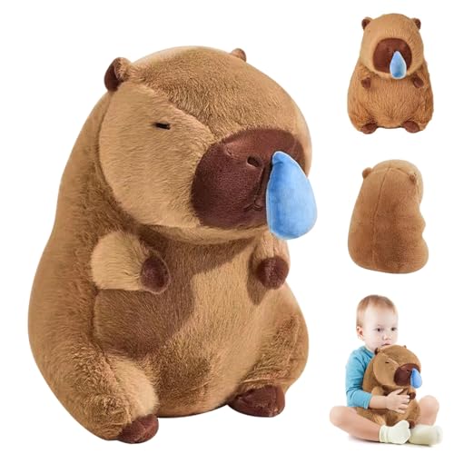 Bocguy 25cm Capybara Plüschtier, Capybara Kuscheltier, Niedlichen Capybara Plushies mit eine einziehbare Nase, Simulation Capybara Plüschtier Für Mädchen Und Jungen, Kinder Plüschtier von Bocguy