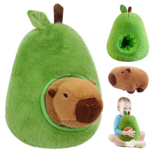 Bocguy 35CM Capybara Kuscheltier, Simulation Capybara Plüschtier, Avocado Capybara Plüschtier Capybara Plüschtier für Mädchen und Jungen, Kinder Plüschtier von Bocguy