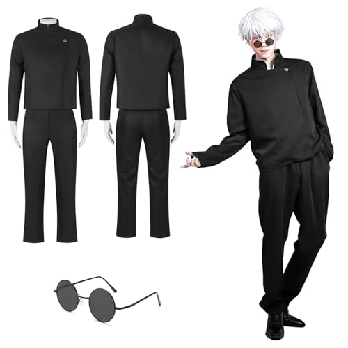 Bocguy Jujutsu Kaisen Cosplay, Gojo kostüm, Satoru Gojo Cosplay Kostüm Mit Gläser für Halloween Kostüm Karneval Kostüm (Gojo, L) von Bocguy