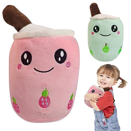 Bubble Tea Kuscheltier, 24CM Bubble Tea Plüschtier Boba Kuscheltier, Boba Stofftier Plüschkissen, Boba Tee Süße Kissen Plushie, Geschenk Spielzeug für Kinder Mädchen Erwachsene Geburtstag von Bocguy