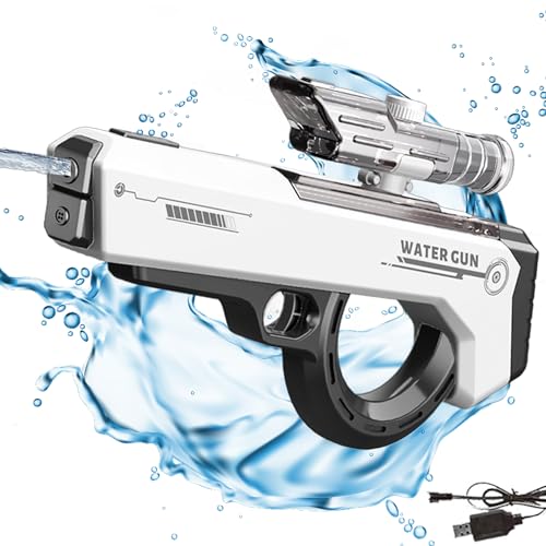 Elektrische Wasserpistole mit Automatischer Wasseraufnahme,400ml Hohe KapazitäT Reichweite 13 Meter Hochdruck Automatische Wasserspritzpistole, Electric Water Gun von Bocguy