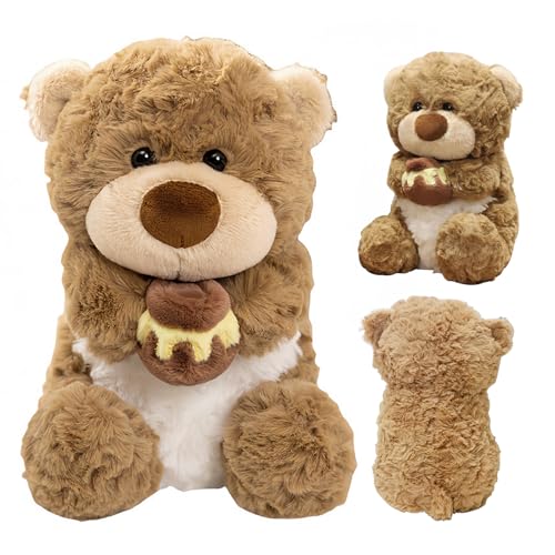 Bocguy 23CM Teddybär Plüsch, Teddybär Baby Stofftier Mit Honigglas, Teddy Kuscheltier Geschenk für Jungen Mädchen Babys von Bocguy