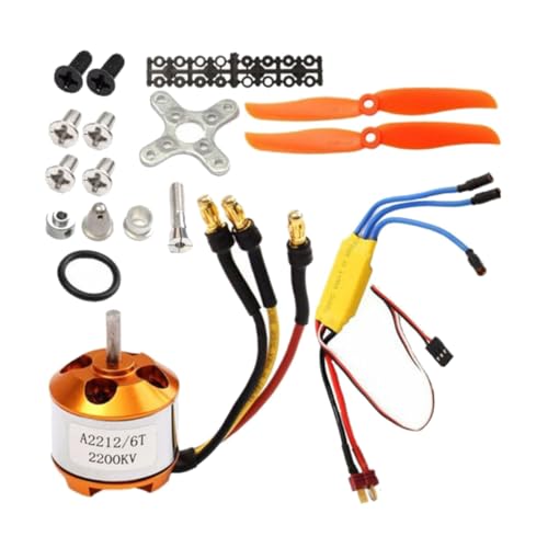 Boddceto 2212 2200KV Motor + 30A ESC + 6035 Propeller + Propellerschutz Elektromotor-Kit für RC-Flugzeugmotor-Ersatzteile von Boddceto