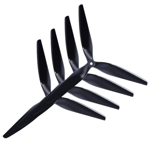 Boddceto 4 Stück Prop 10X5X3 10 3-Blatt Schwarzer Carbon-Verstärkter Nylon-Propeller für RC FPV Drohnen Zubehör von Boddceto