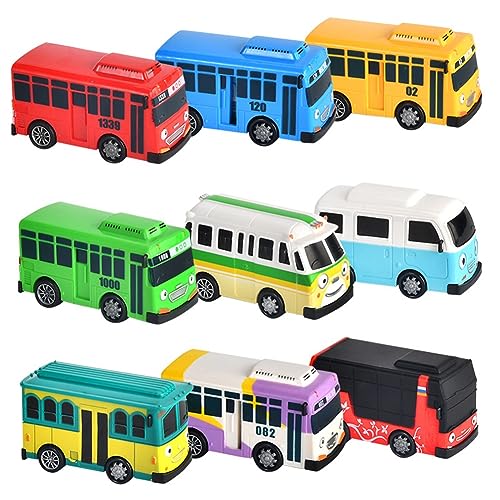 Boddceto 9-Teiliges Minibus-Spielzeugauto-Modellauto für Kinder, und Kinder, Geburtstagsgeschenk von Boddceto