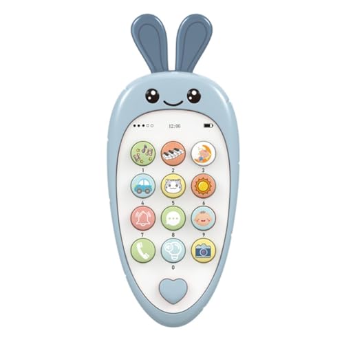 Boddceto Baby-Handy-Spielzeug mit Früherziehung und Musik, Lernpädagogisches Fake-Telefon für Kinder, Sensorisches Spielzeug für Kinder, Blau von Boddceto