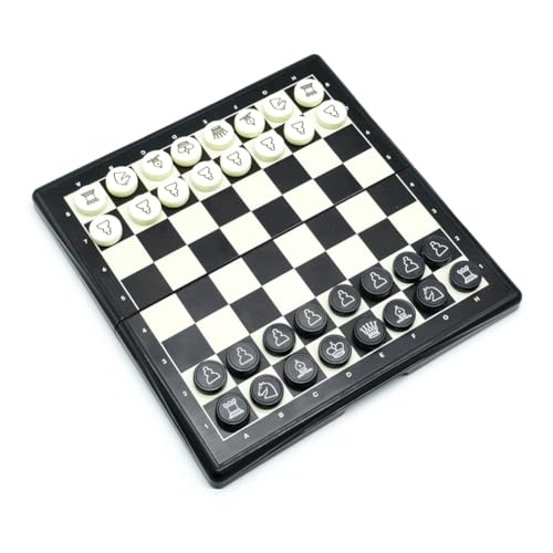 Boddceto Magnetisches Klappschach für Schüler, Extra Klein, Mini, Magnetisch, Tragbar, Taschenschach, Umweltschutz von Boddceto